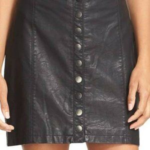 NWT FREE PEOPLE Oh Snap vegan leather mini skirt
